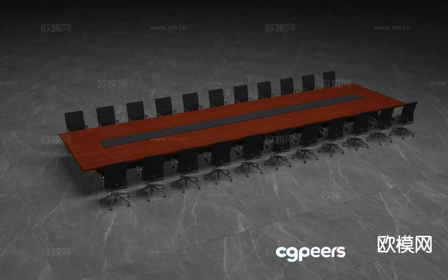 Modern large conference table 3d model