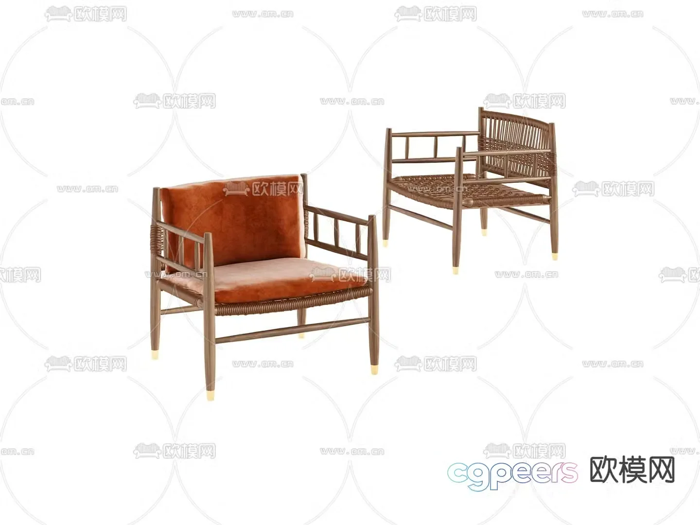FLEXFORM solid wood leisure chair 3d model