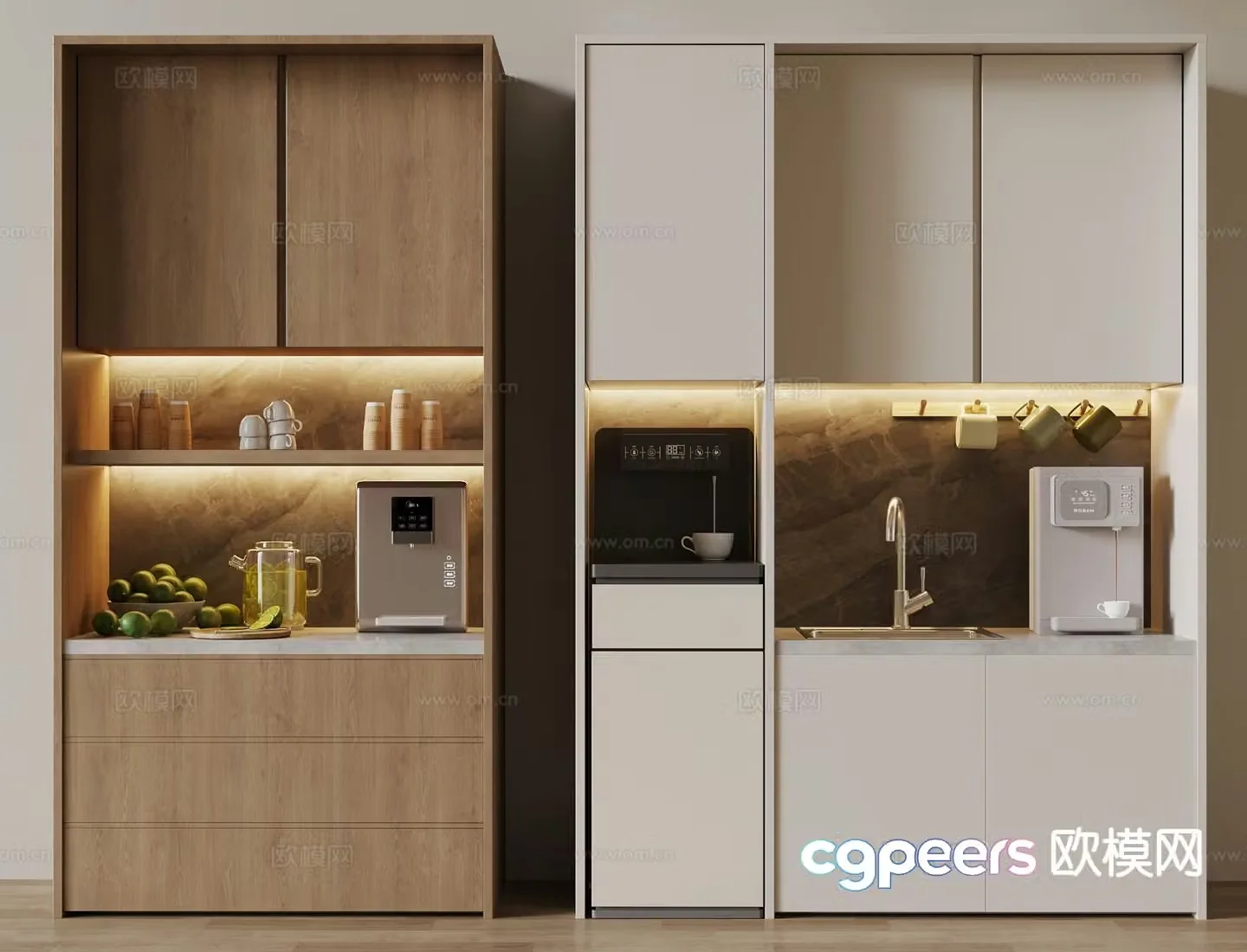 Modern wine cabinet sideboard 3D model