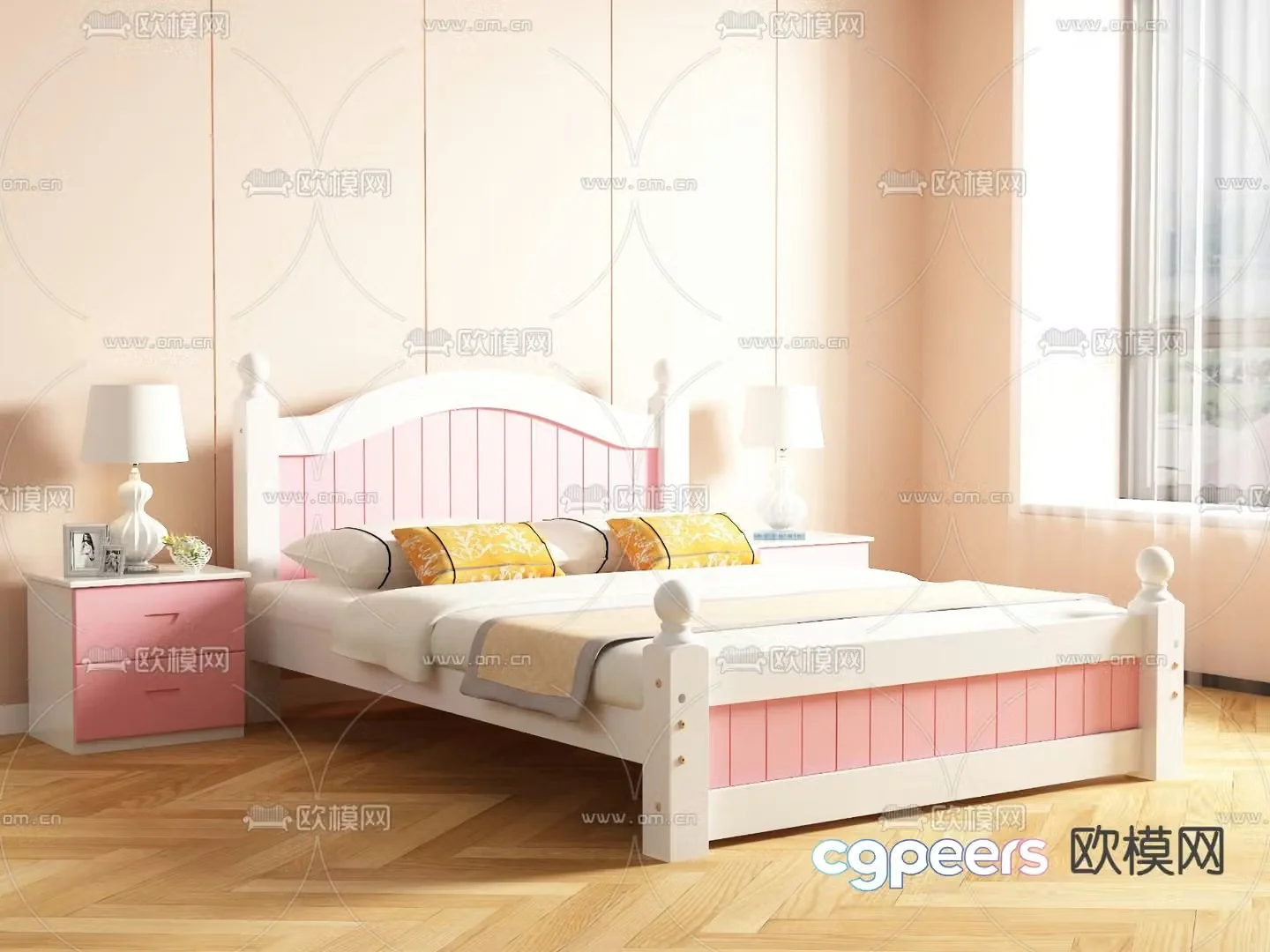 Nordic children’s bed 3d model