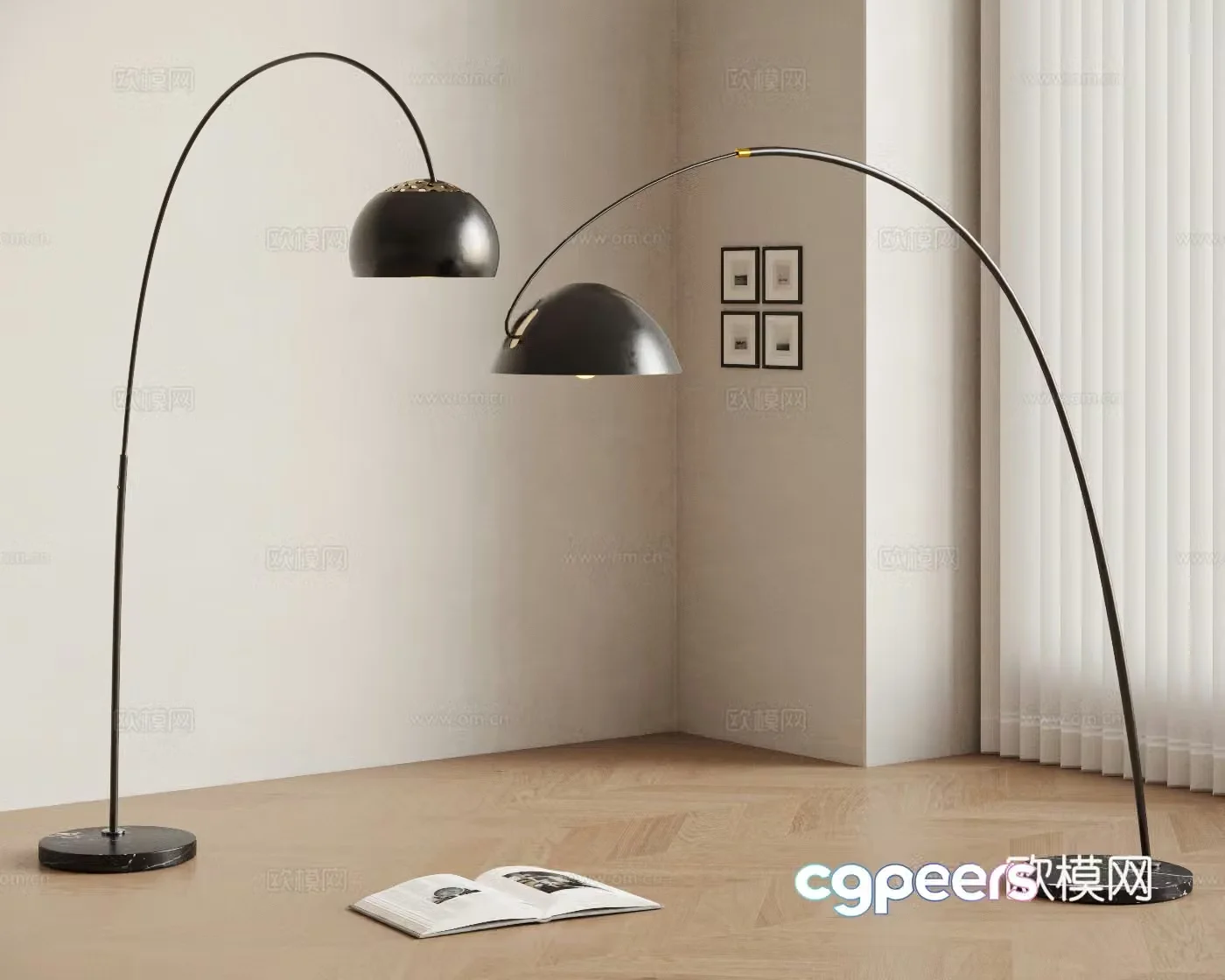Modern floor lamp Fishing lamp FLOS floor lamp Metal floor lamp 3d model