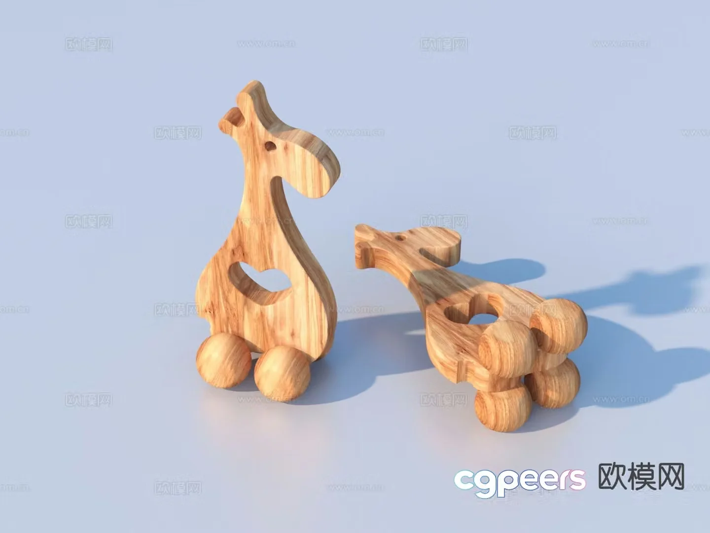 wooden puppy toy 3d model
