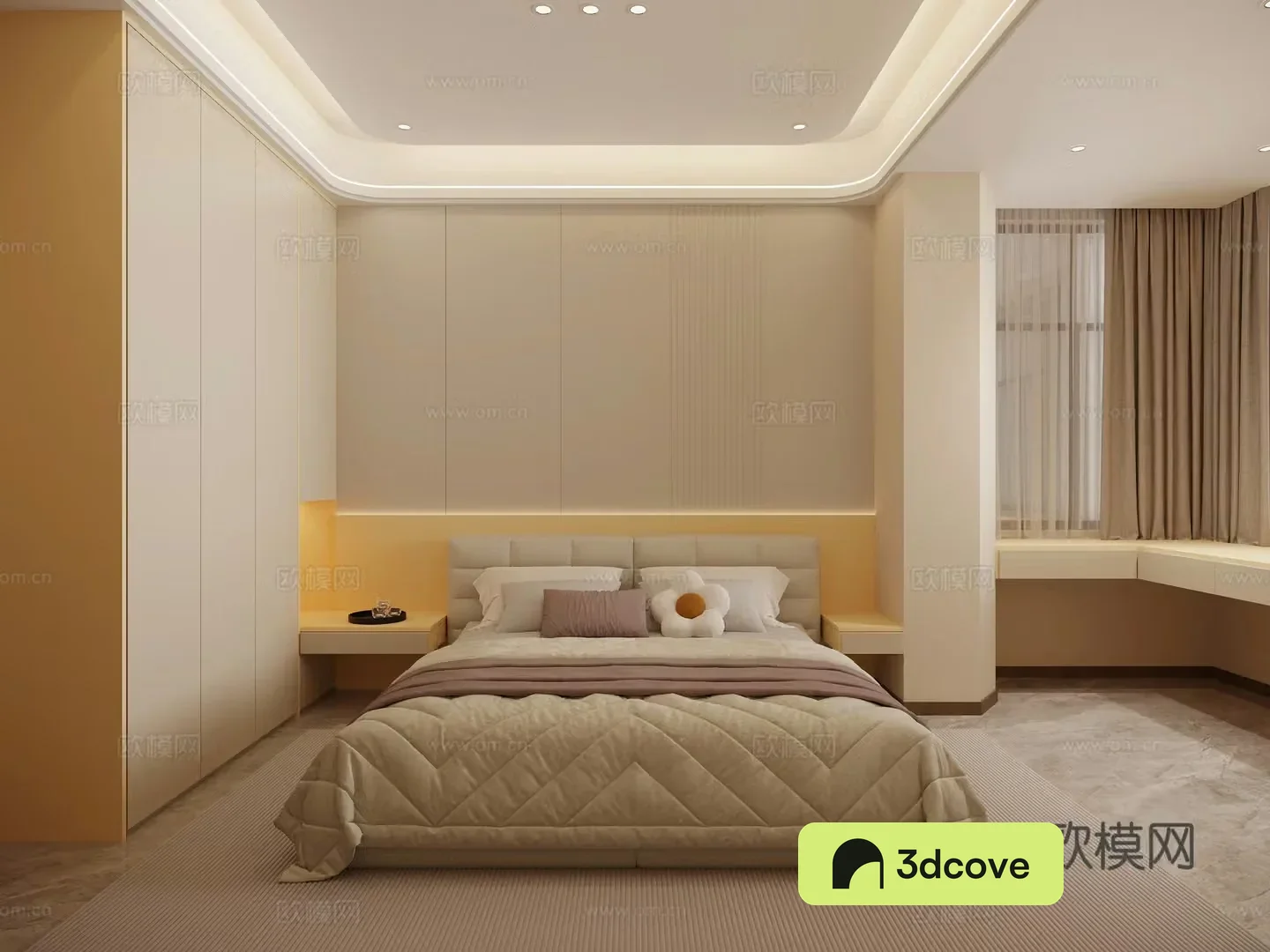Modern minimalist bedroom