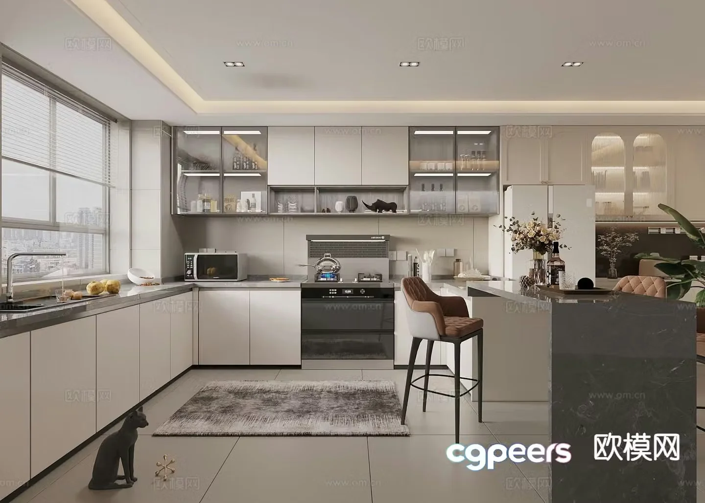 modern kitchen cabinet 3d model
