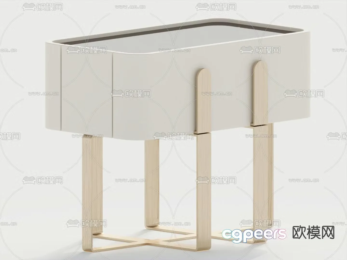 Light luxury bedside table 3D model