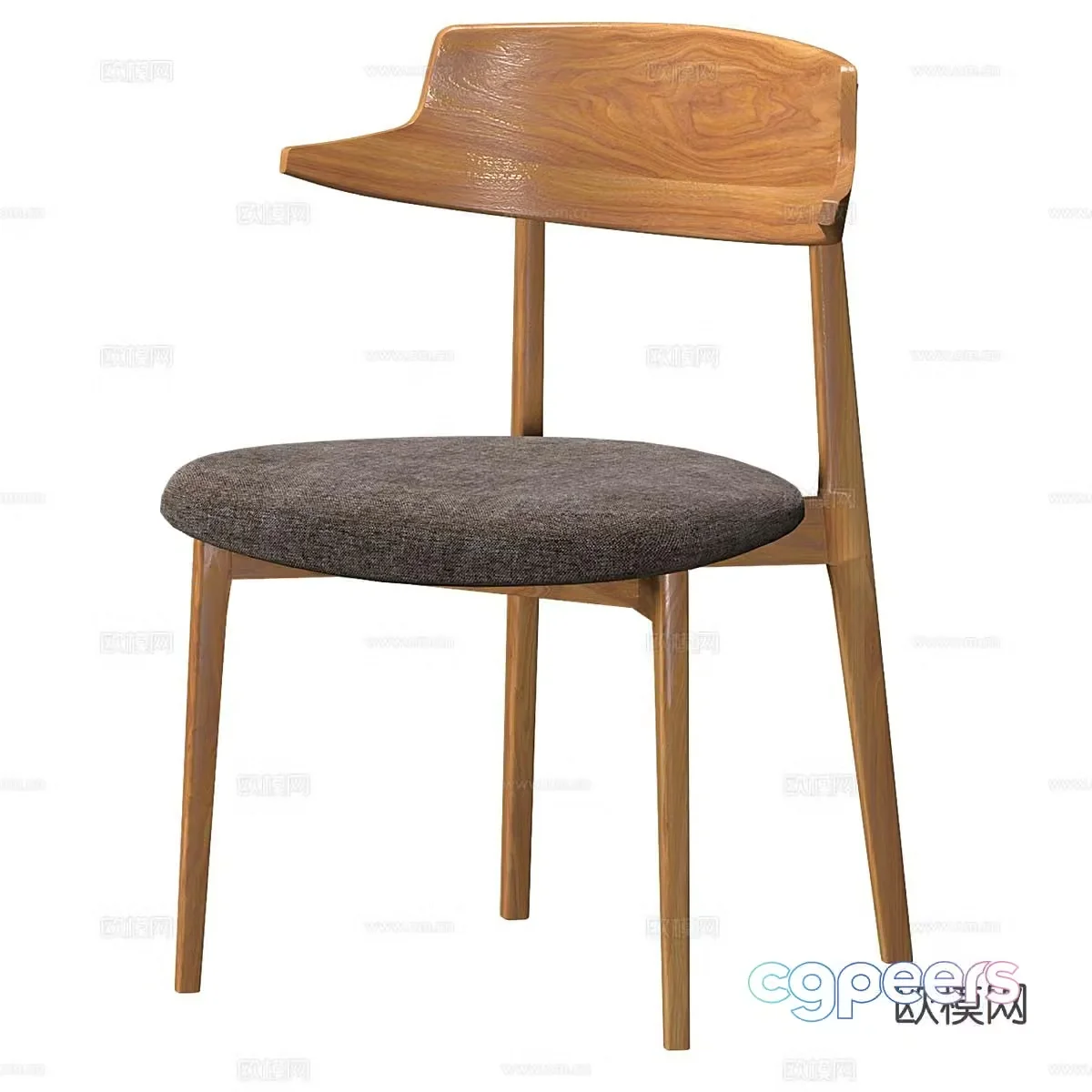Nordic chair dining chair 3d model