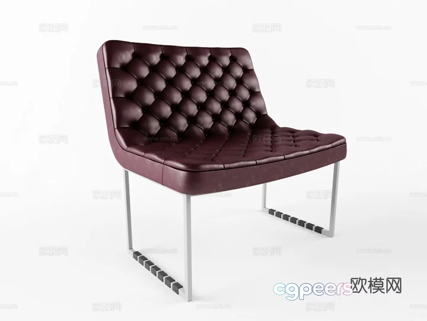 Simple European chair leisure chair 3d model