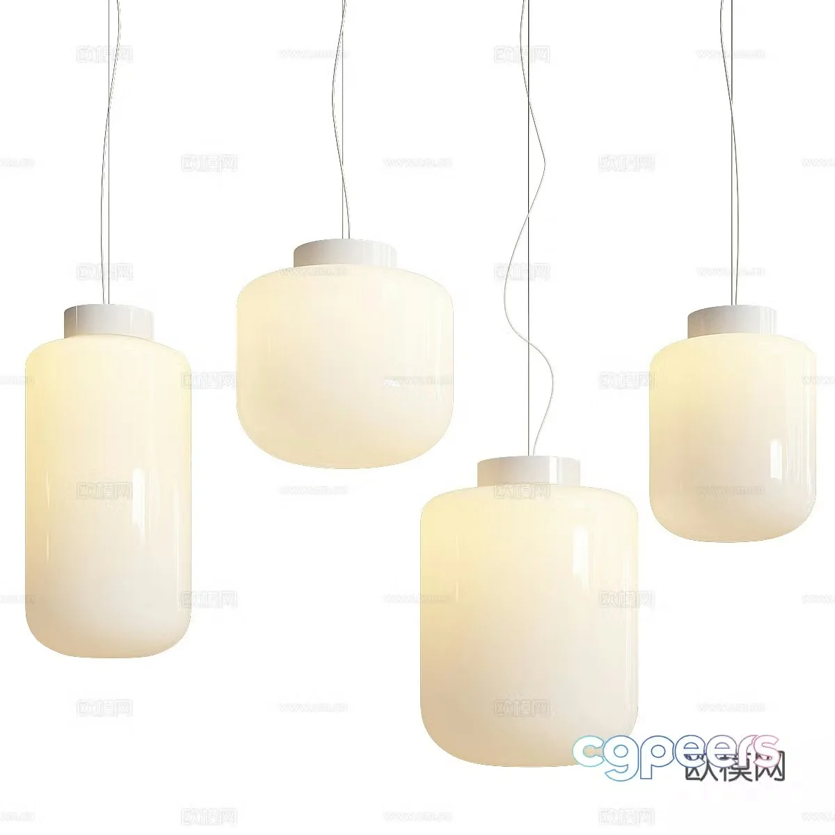 New Chinese style decorative chandelier 3D model