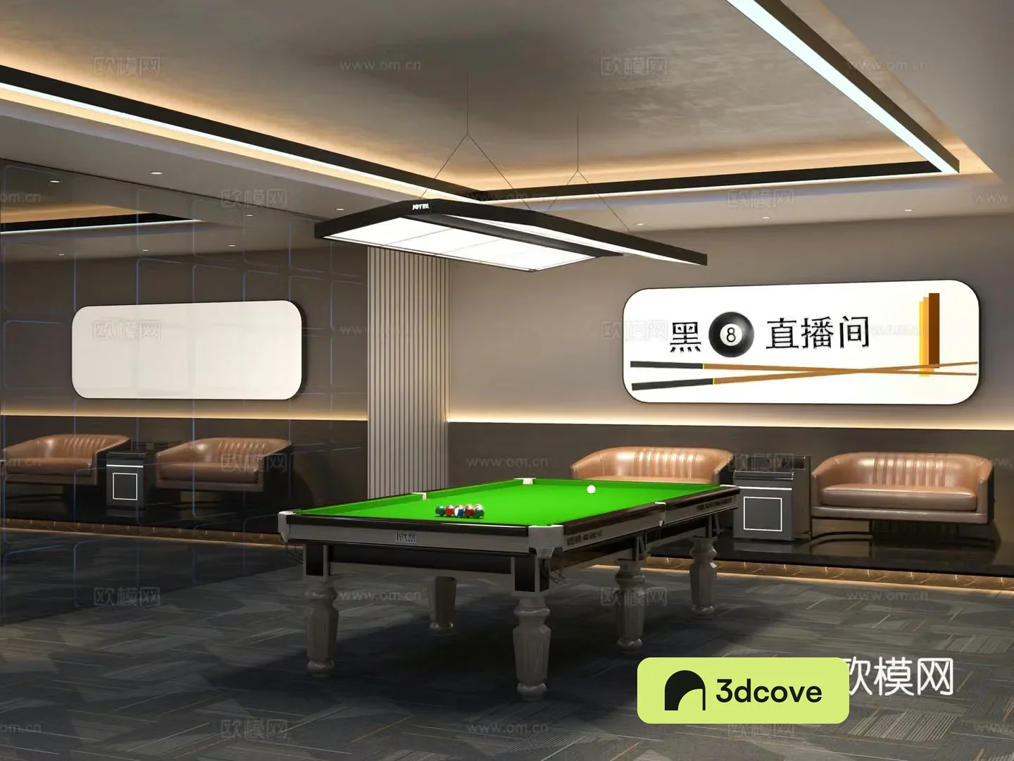 Internet celebrity billiards live broadcast room billiards hall