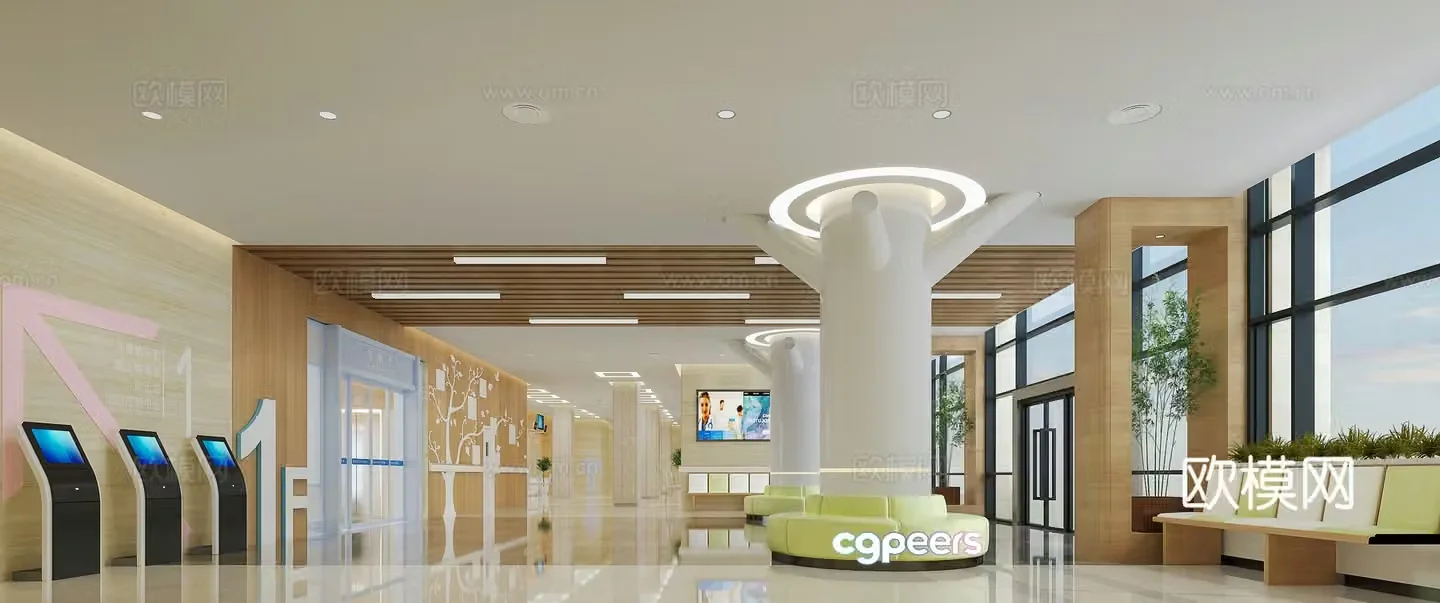 Modern Children’s Hospital Hall 3D Model