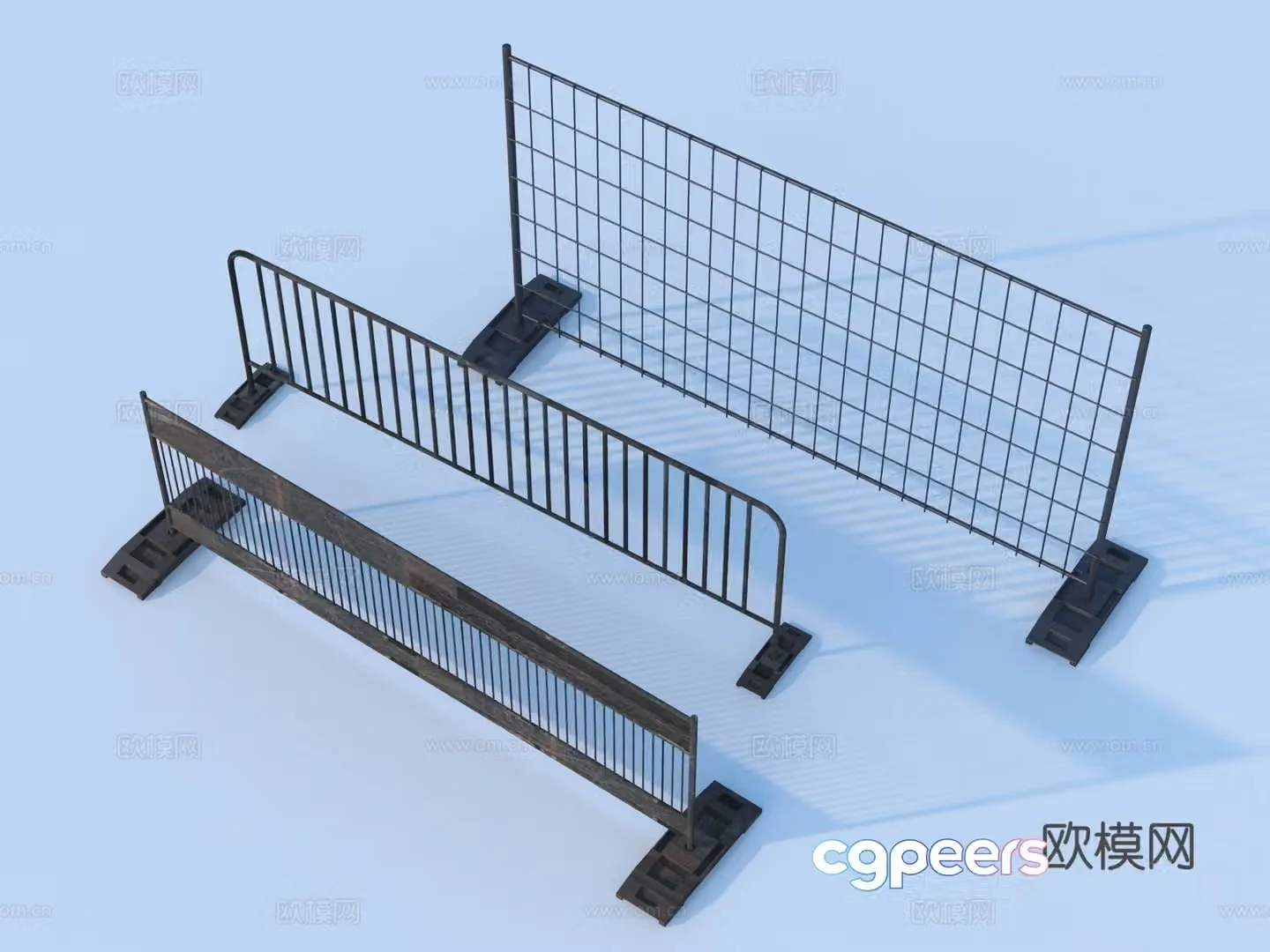 guardrail railing fence wrought iron fence 3d model