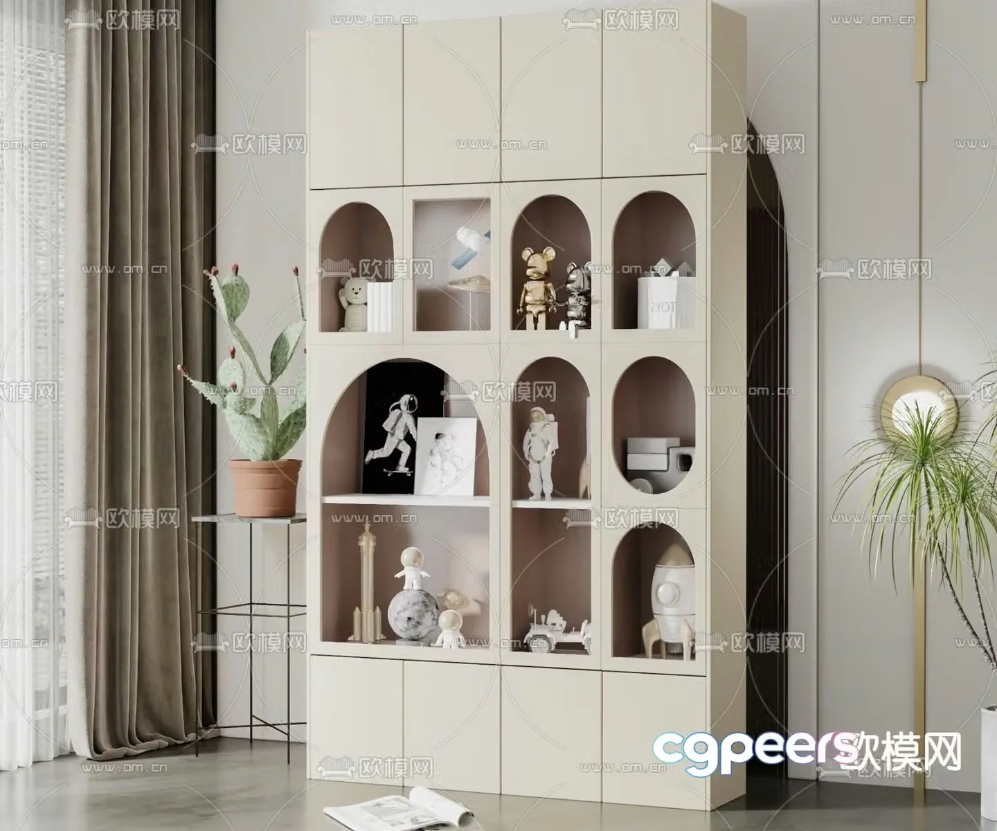Modern paint multifunctional children’s cabinet 3D model