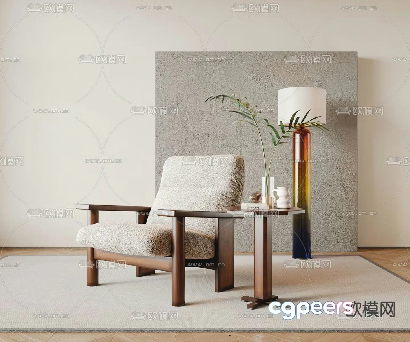 Wabi-sabi chair leisure chair 3d model