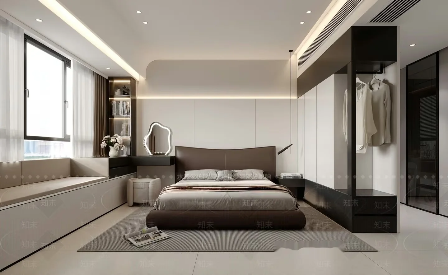 Modern Minimalist Bedroom 3D Model – 12845 – CORONA Render