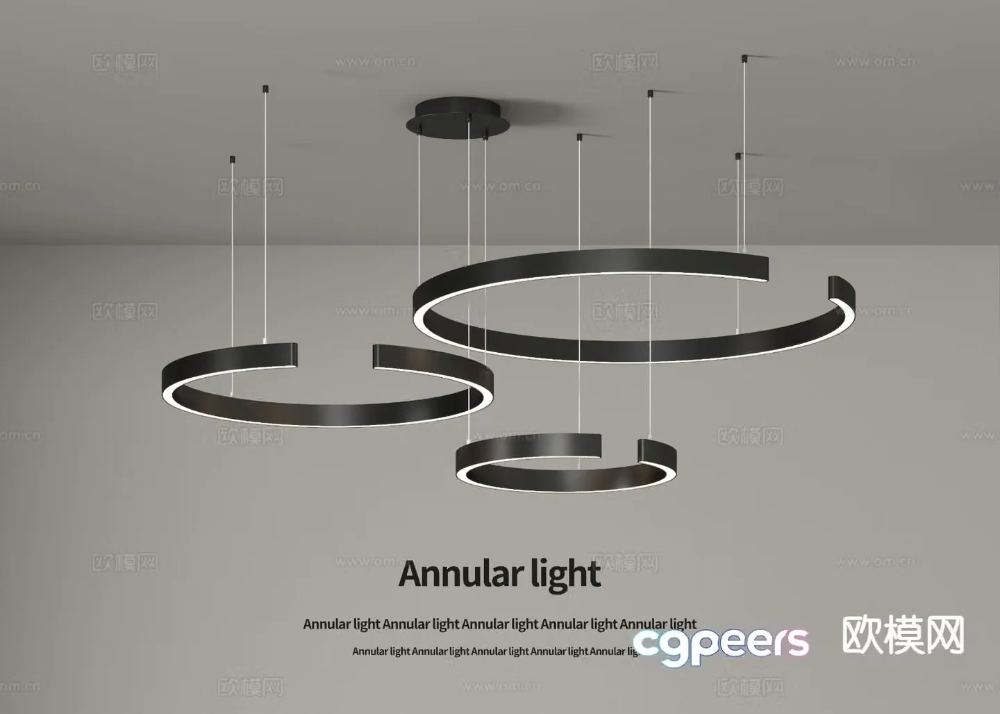 Modern ring chandelier minimalist chandelier 3d model