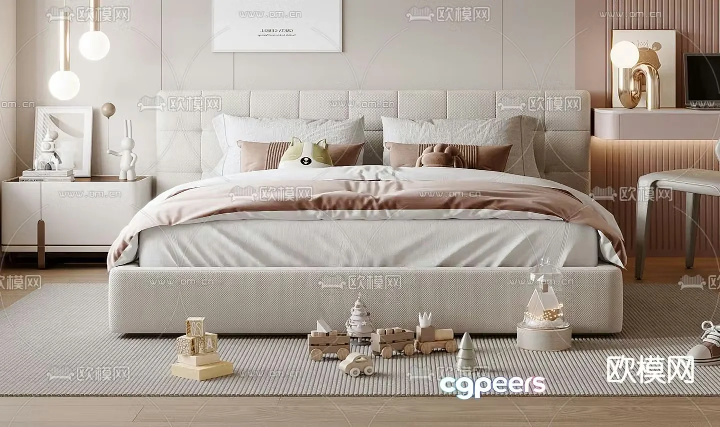 children’s bed child’s bed double bed 3d model