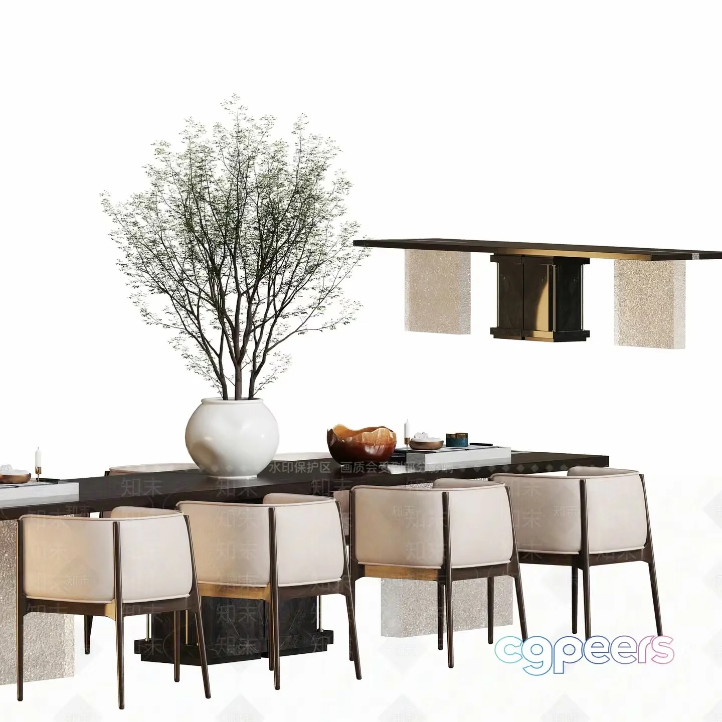 Modern Dining Room 3D Model – 4807 – VRAY Render