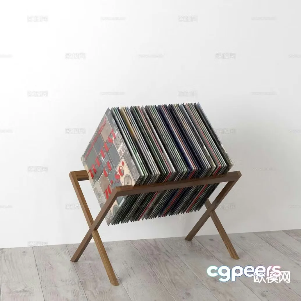 Modern decorative bookshelf magazine rack 3d model