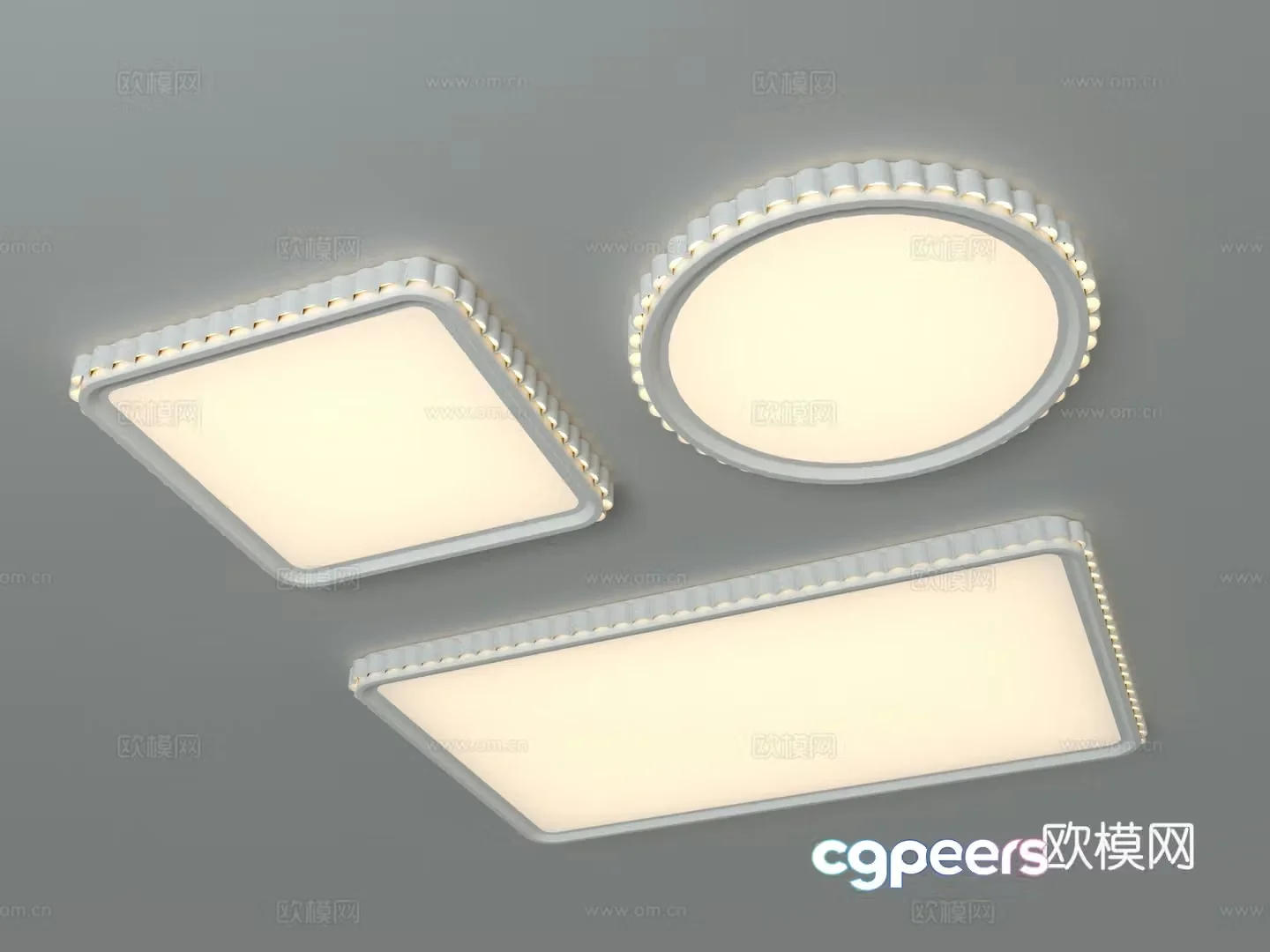 Modern simple ceiling light Living room and bedroom ceiling light Iron ceiling light Internet celebrity combination set ceiling 3D model