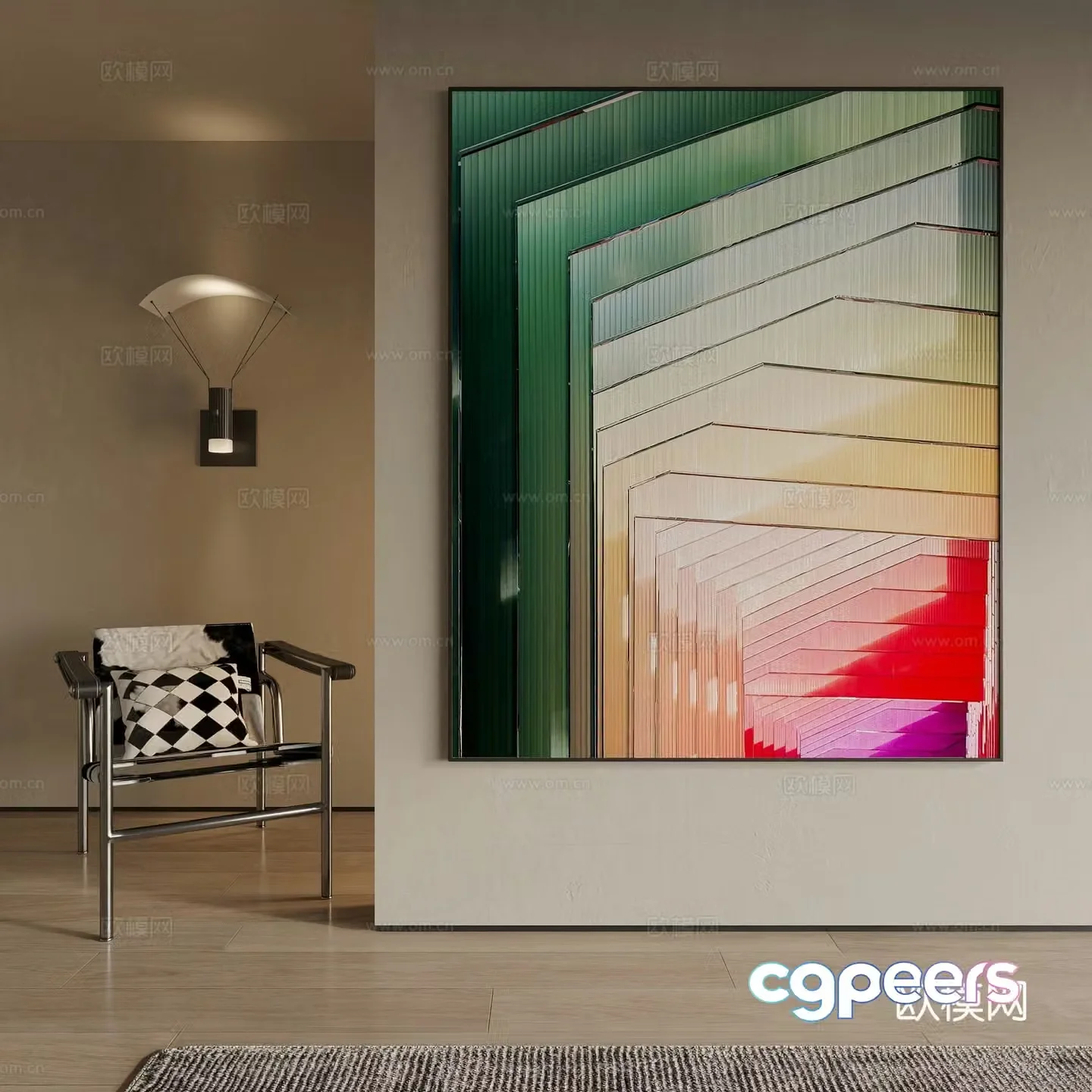 Modern decorative painting 3d model