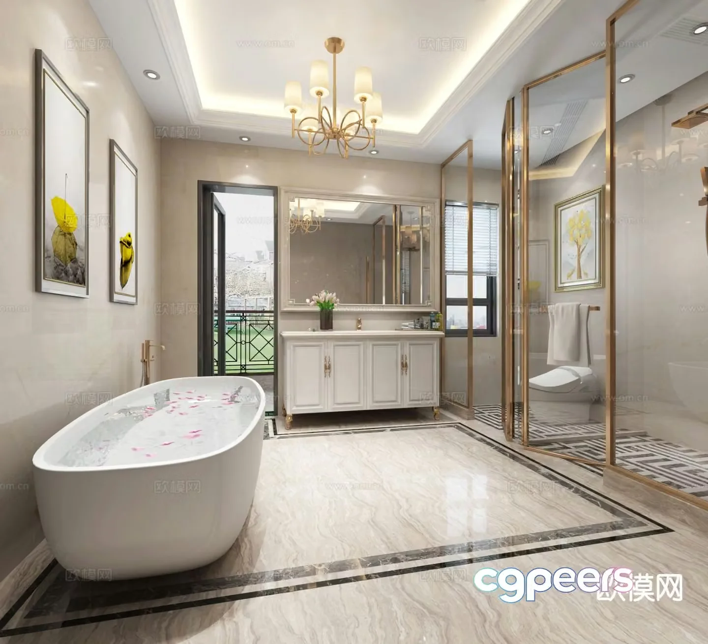 Simple European bathroom bathroom toilet 3d model