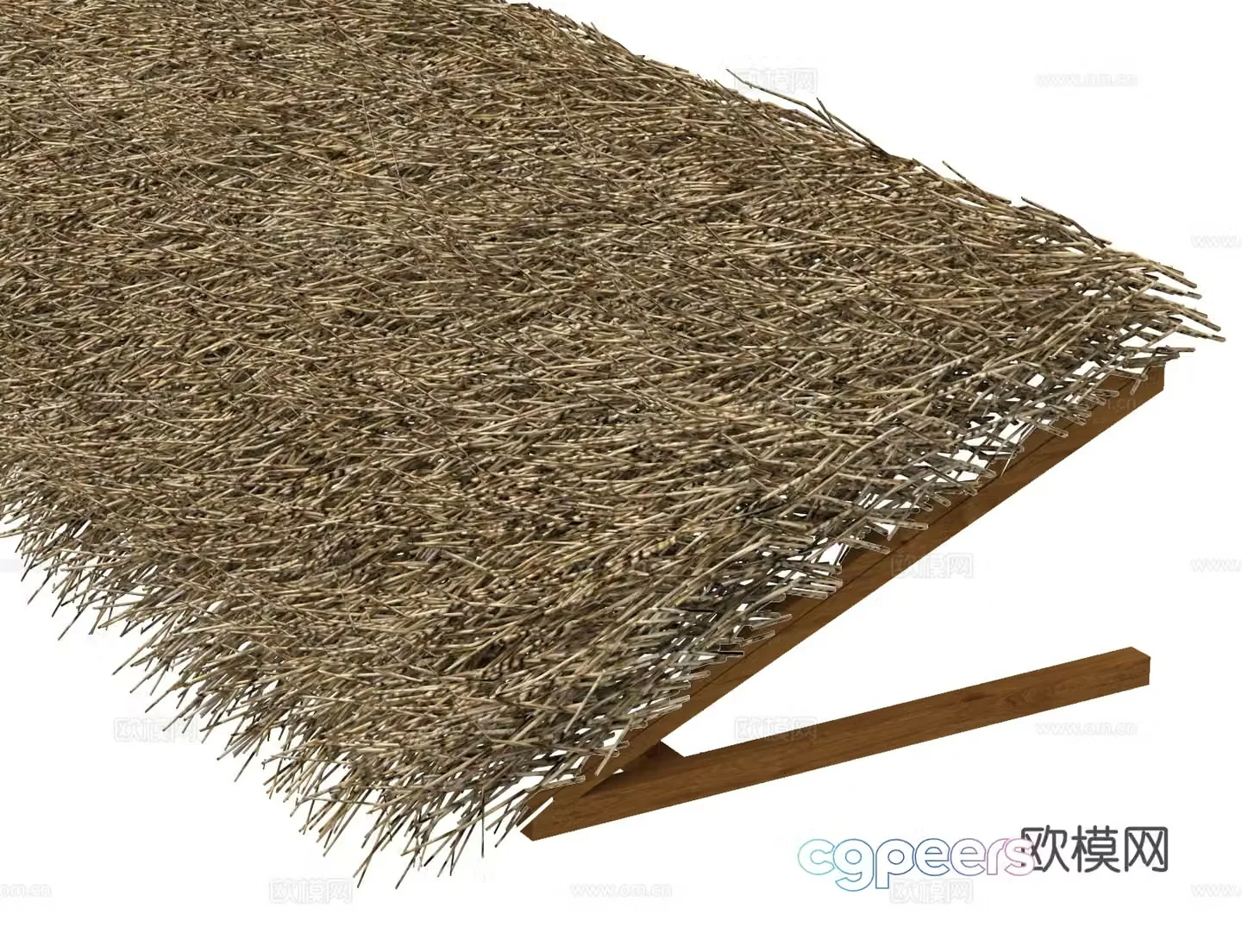Thatched thatched shed dead grass awning 3d model