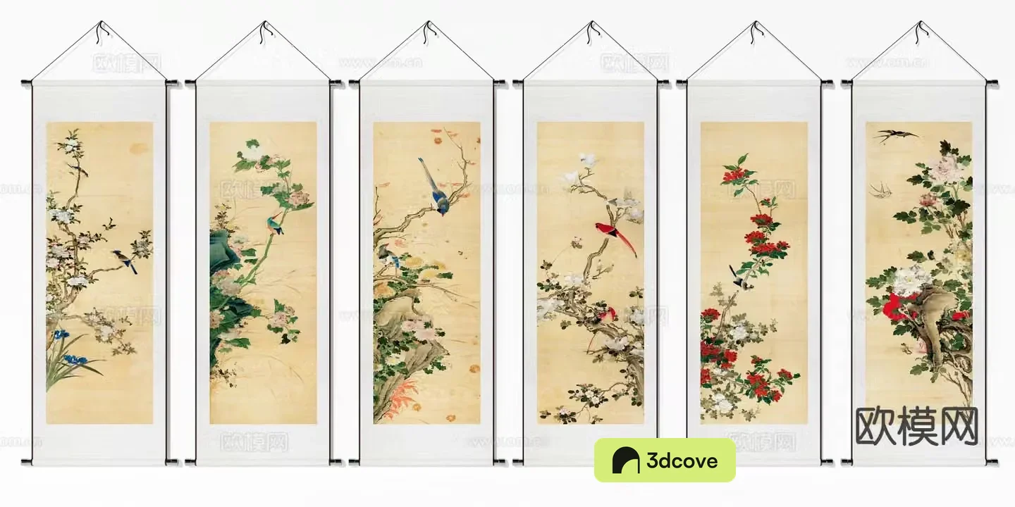 Chinese flower and bird painting scroll painting decorative painting