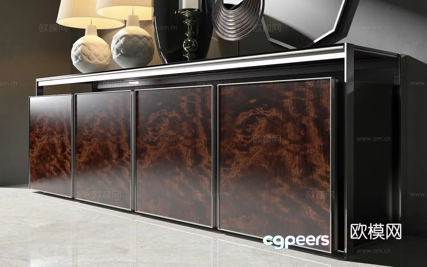 Modern sideboard sideboard accessories vase 3d model
