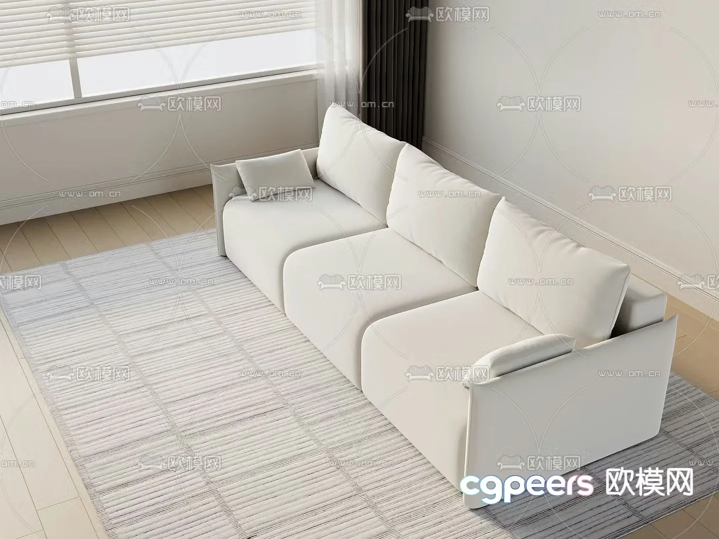 Modern multi-seater sofa 3d model