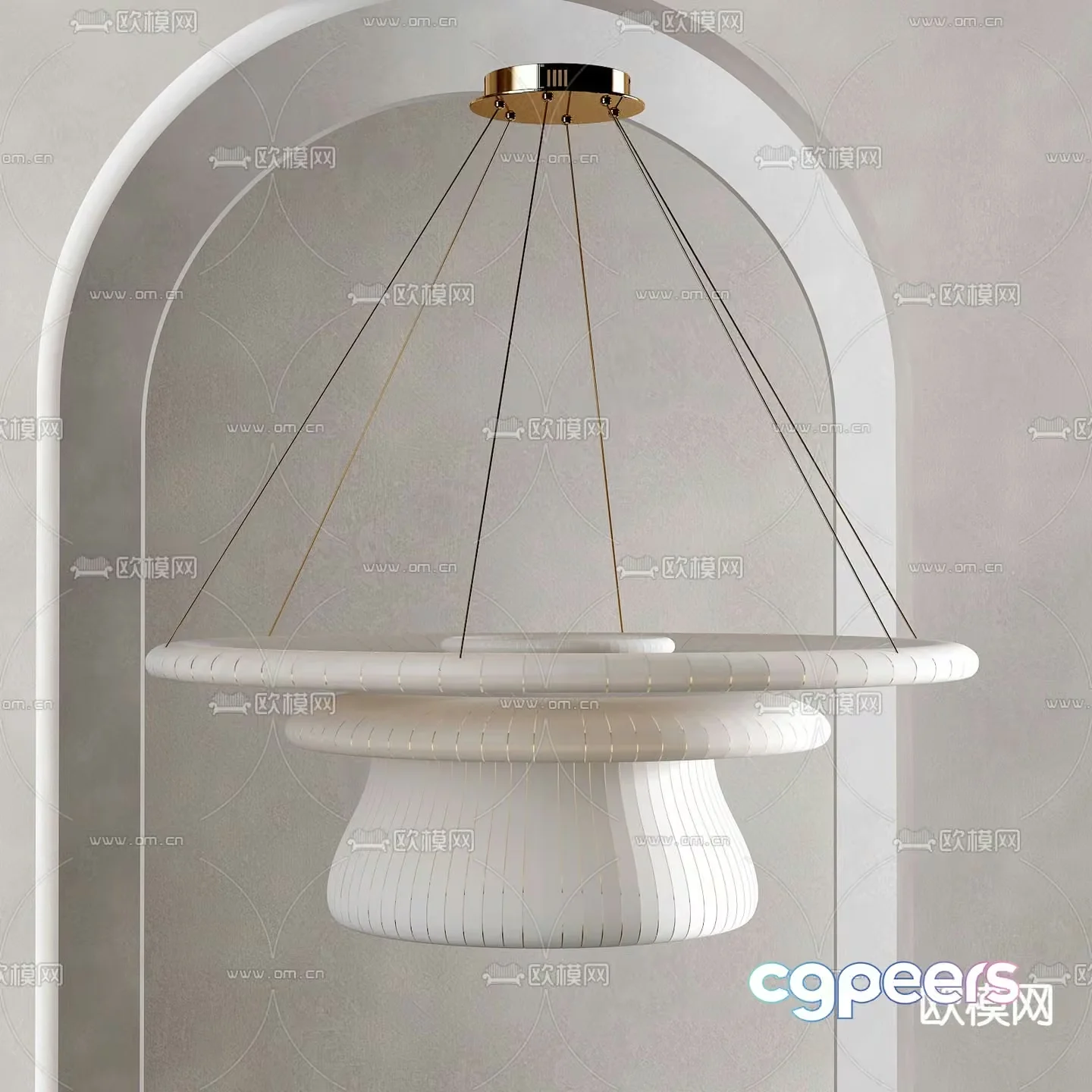 Gold Light Fixture 3D Model – 10539 – VRAY Render