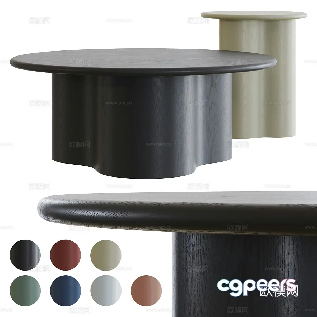 Modern Italian Artie Wave Coffee Table 3D Model
