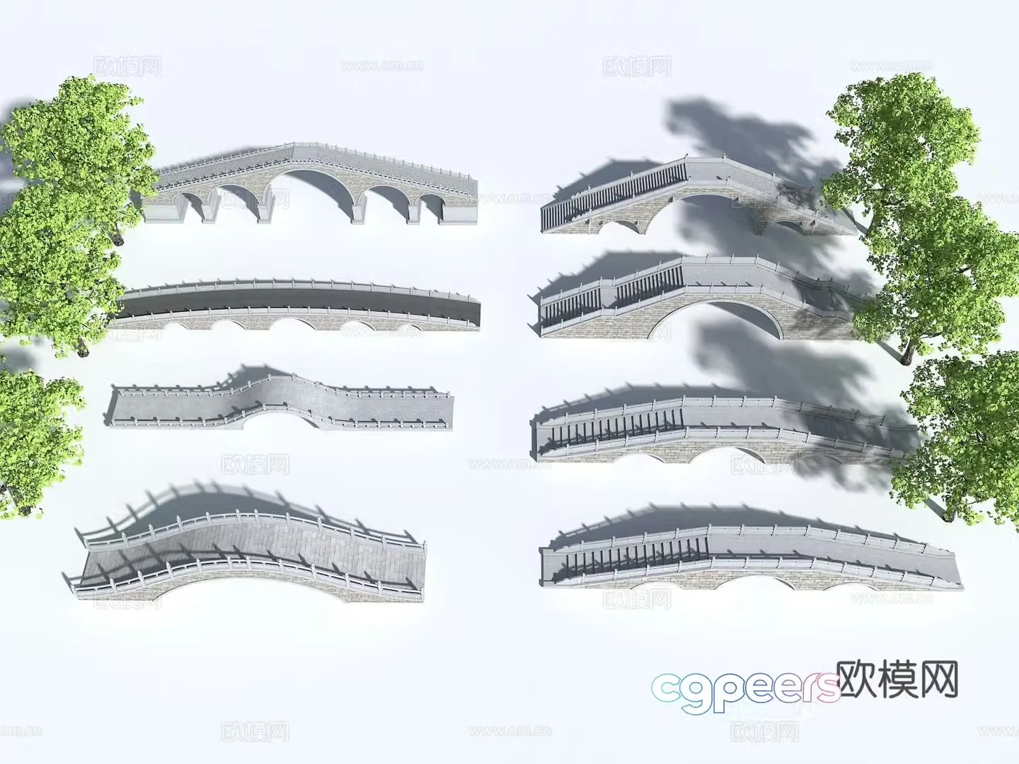 Landscape arch bridge courtyard bridge Chinese-style stone arch bridge landscape stone bridge single-arch bridge modern stone bridge stone 3D model
