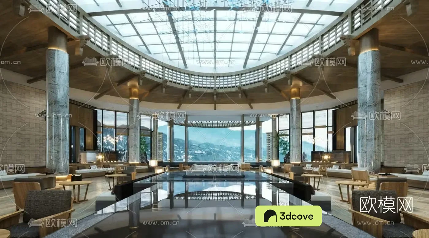 New Chinese style club lobby bar