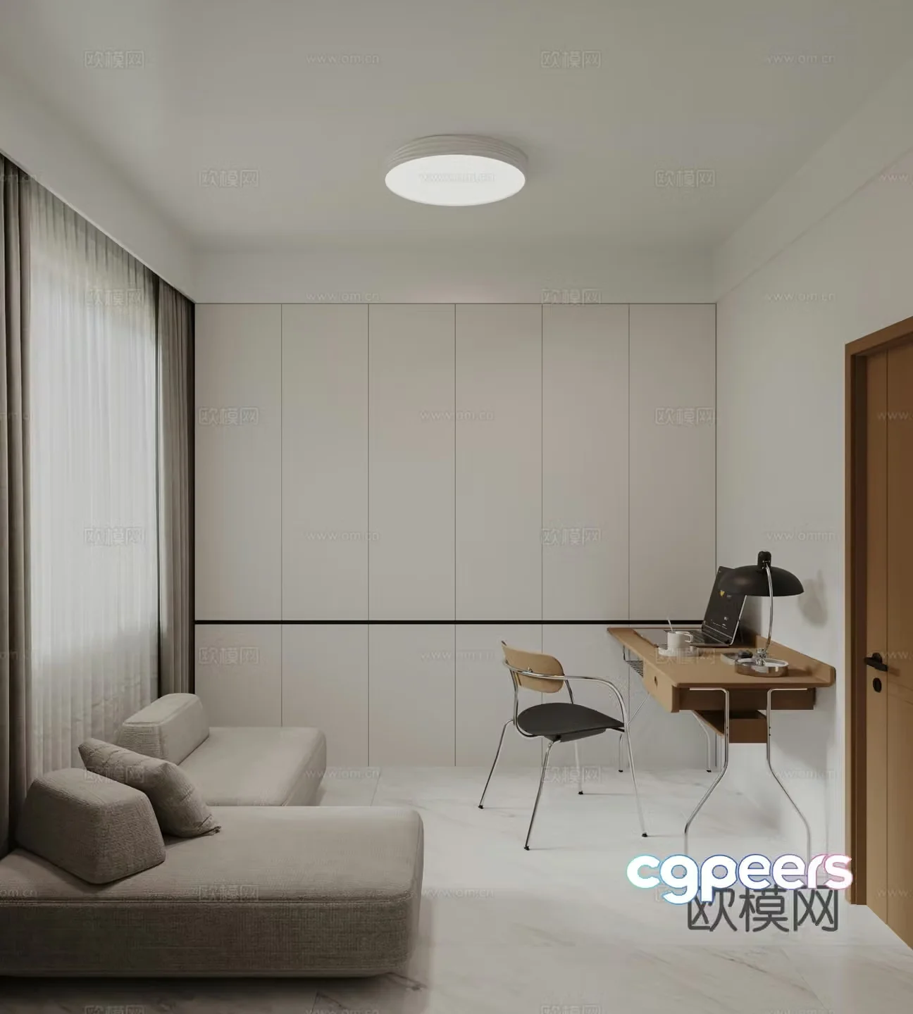 Modern home decoration study 3D model