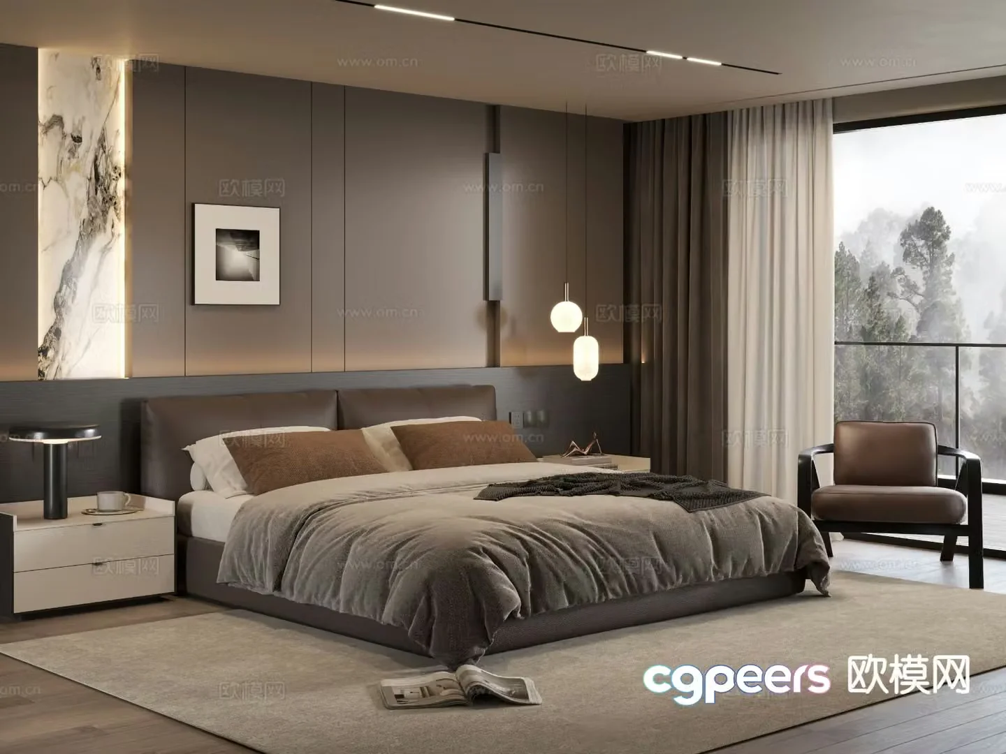 Italian style bedroom master bedroom 3d model