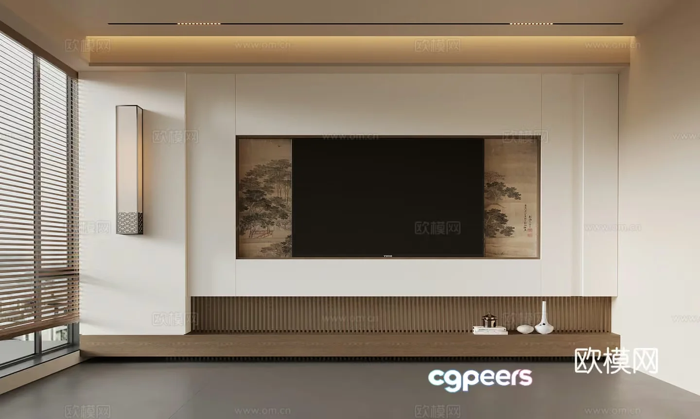 Modern Asian Living Room 3D Model – 3743 – VRAY Render