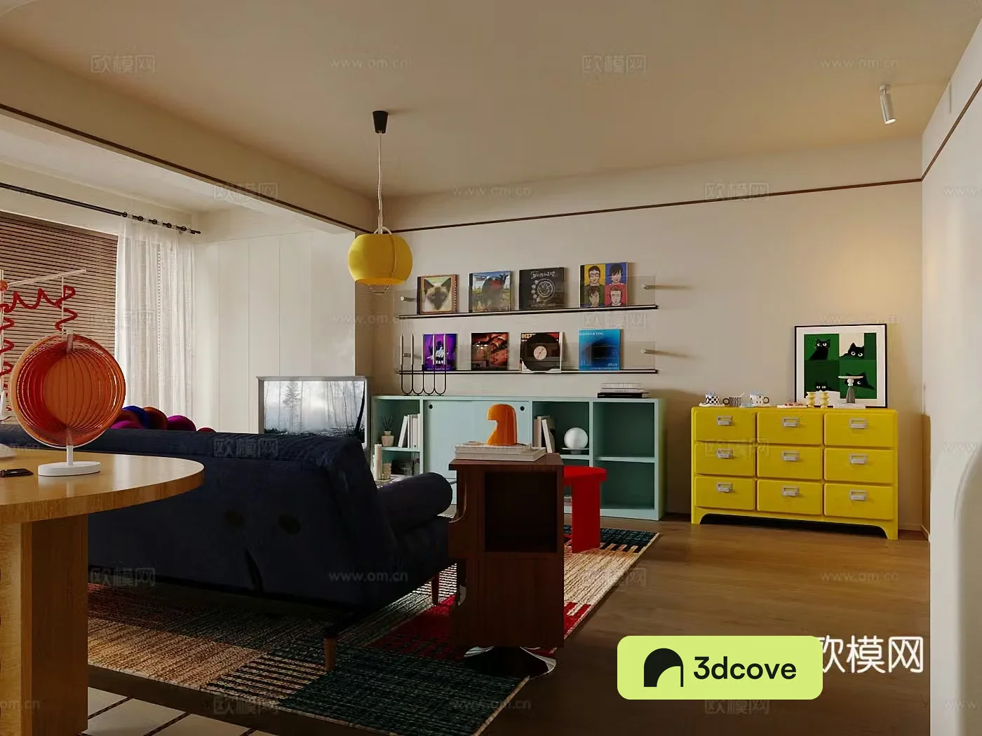 Modern home living room Bauhaus living room Memphis living room Retro style living room Dopamine living room