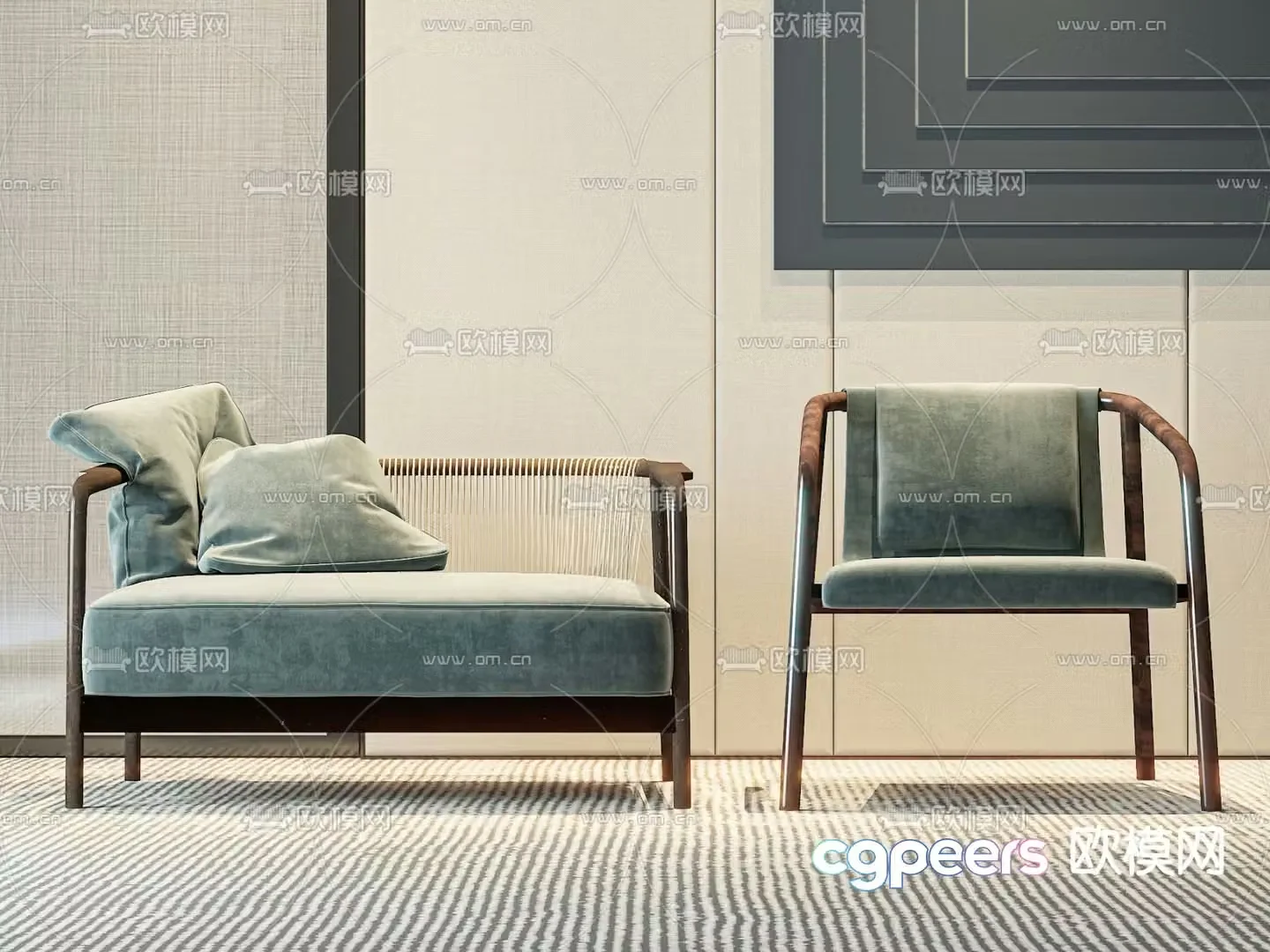 Wabi-sabi leisure chair chaise longue 3d model