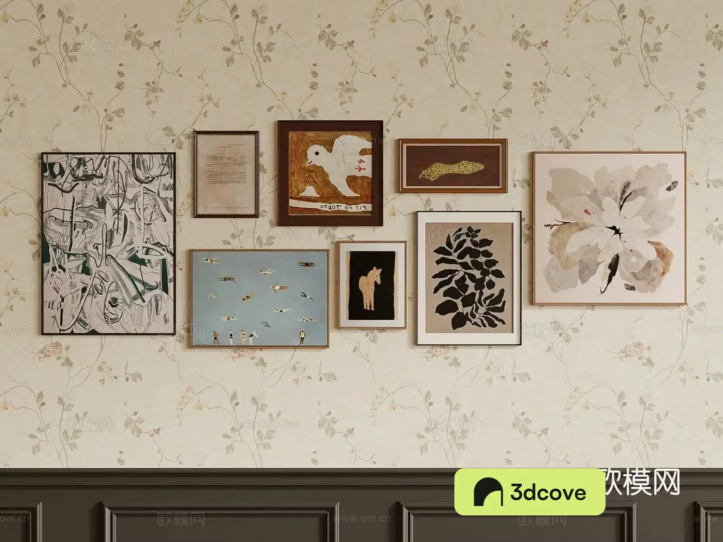 French decorative painting wall decoration