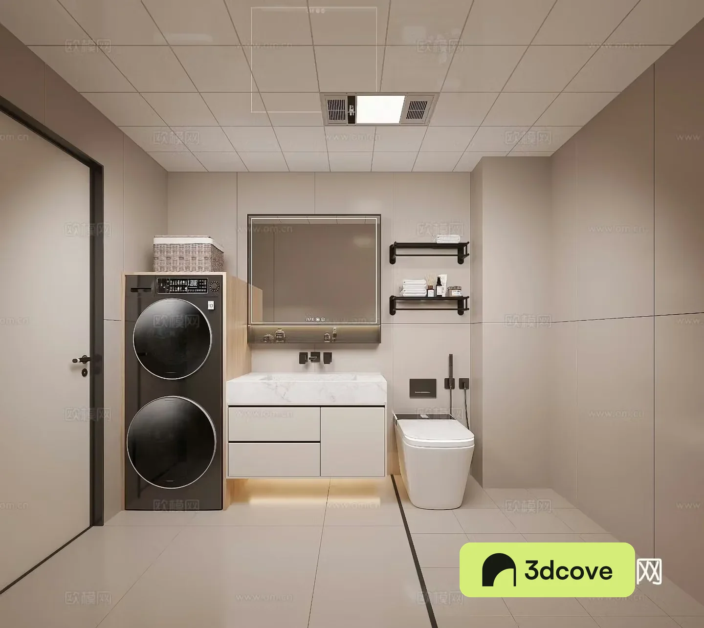 Modern bathroom toilet