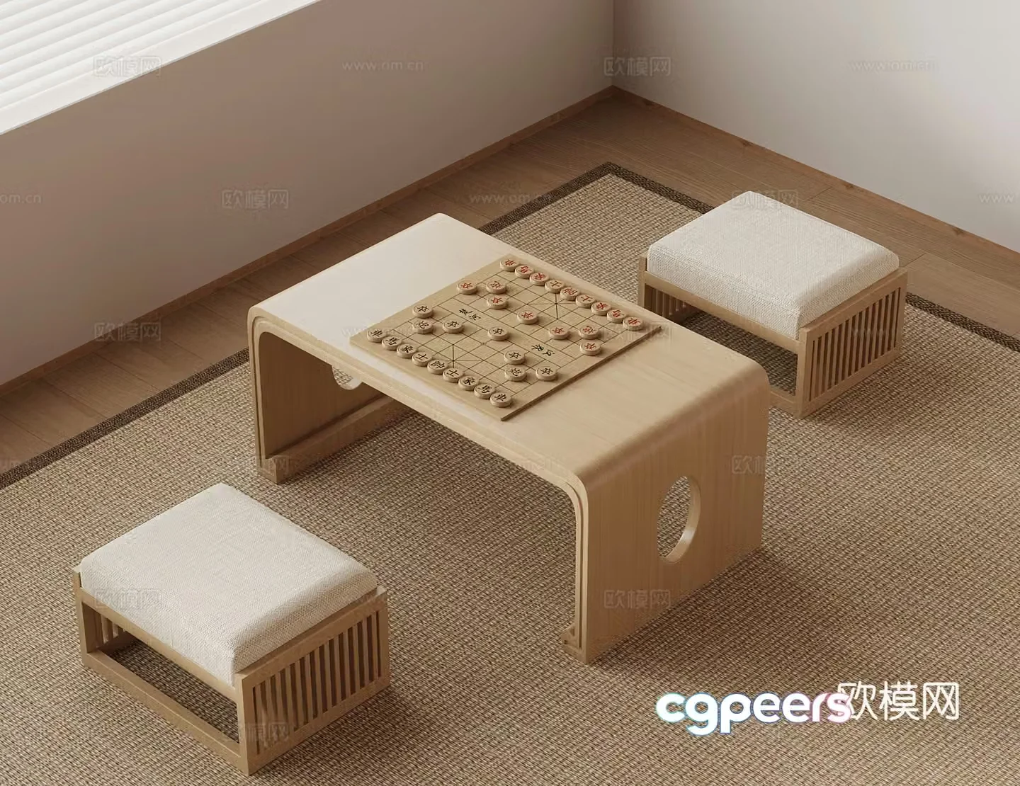 Entertainment table New Chinese chess table Chess table 3D model