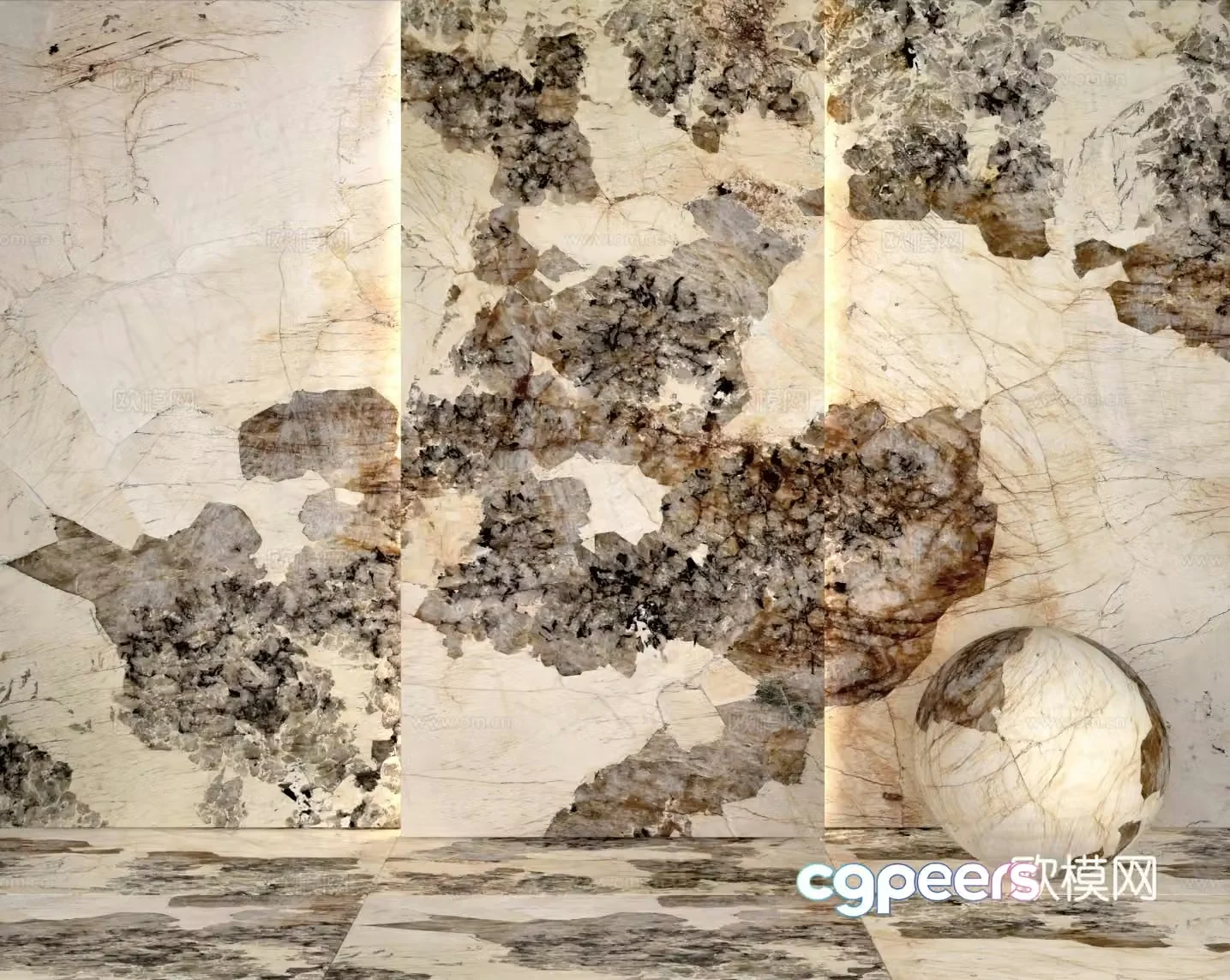 Patagonia quartzite luxury stone marble wall granite 3d model