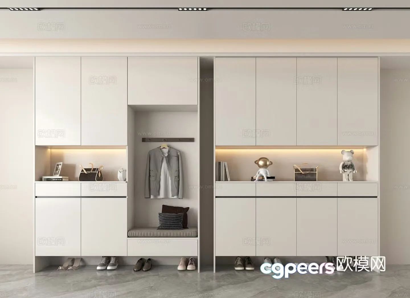 Entrance shoe cabinet wardrobe cabinet wardrobe 3d model
