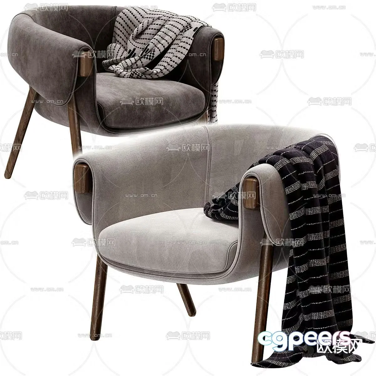 Monica chair lounge chair 3d model