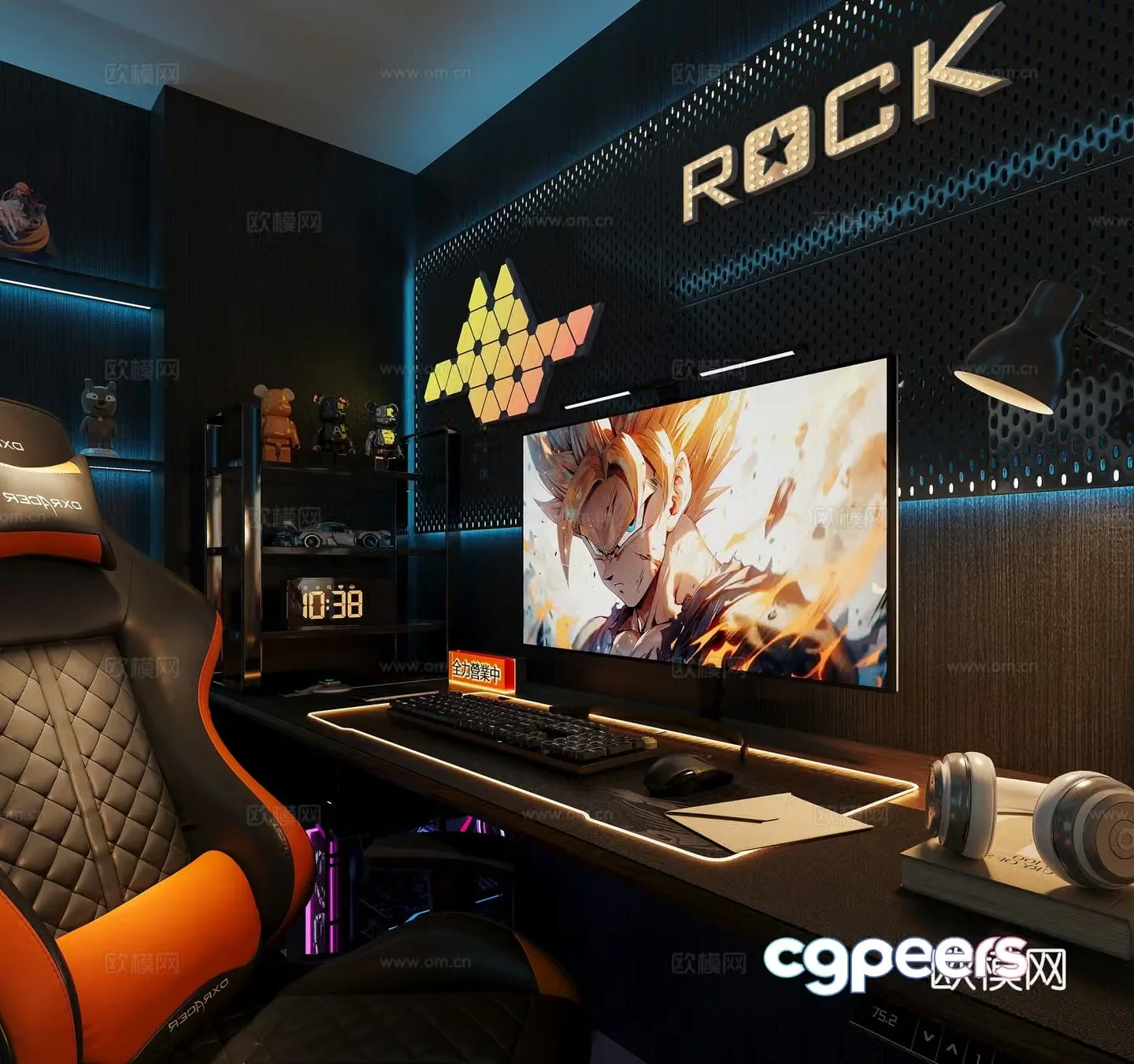 Esports table computer table desk 3d model