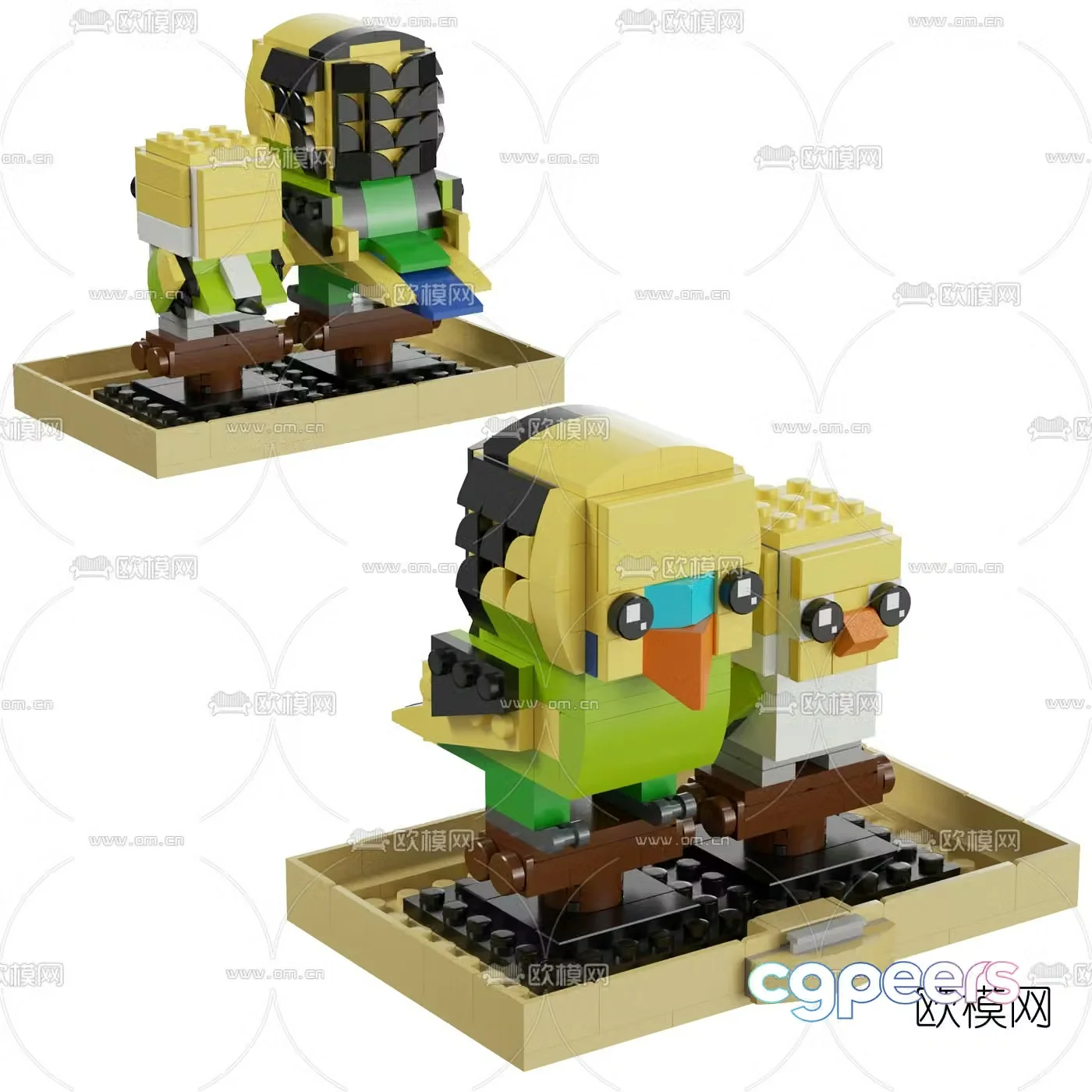 Modern parrot toy 3d model