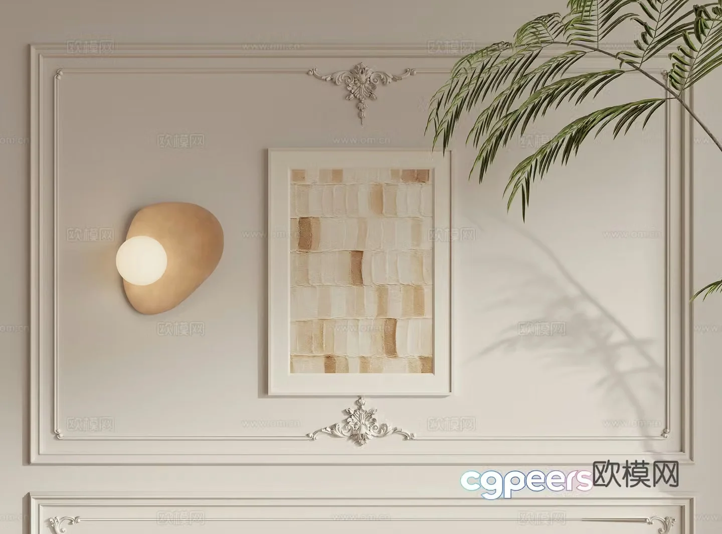 French hanging painting texture painting decorative painting 3d model