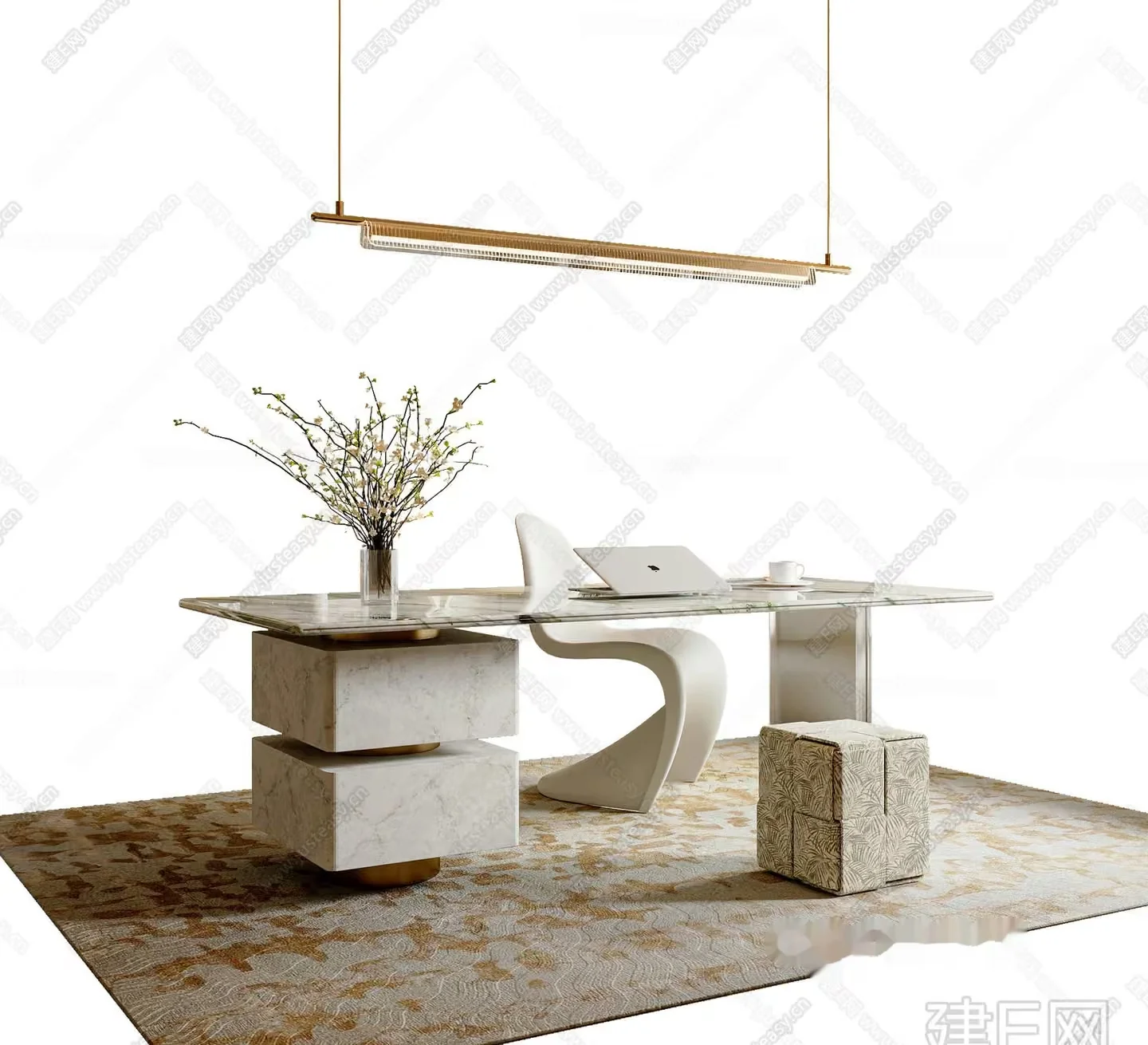 Modern Office Space 3D Model – 14653 – VRAY Render