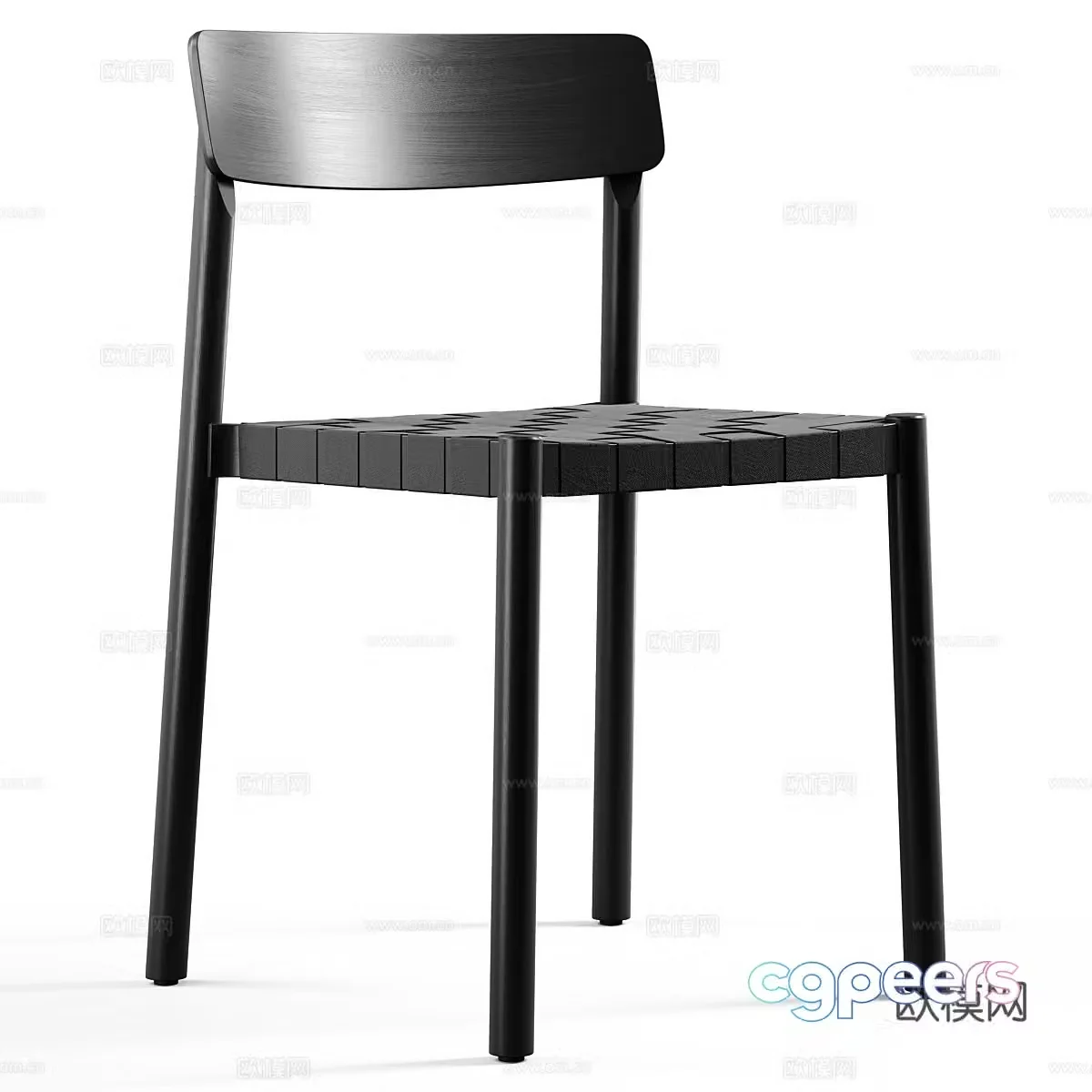 Modern Italian wooden dining chair 3d model