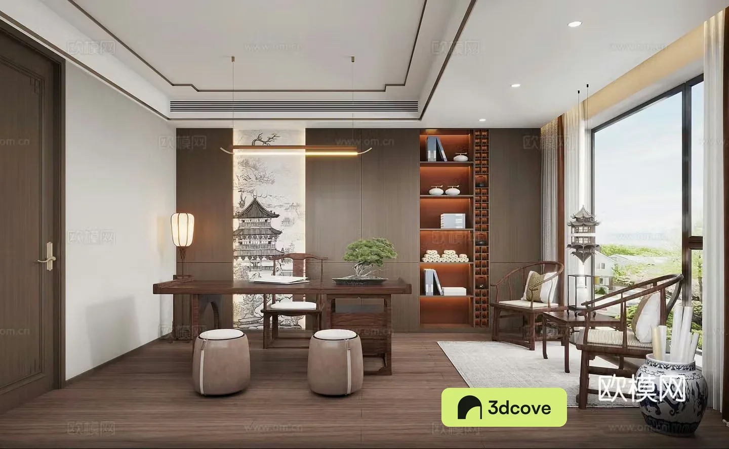 New Chinese style study room